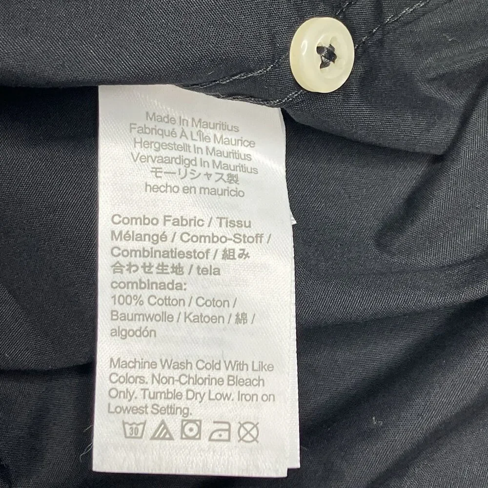 J Crew Button Black Down Shirt Mens M Black Long Sleeve Cotton Secret Wash BJ706